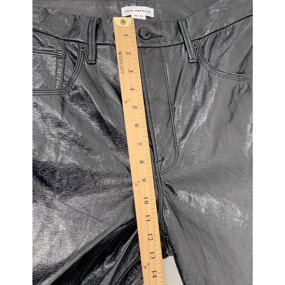 Good American GOOD CLASSIC TEXTURED VINYL PANTS Black 12/31 - Picture 11 of 15